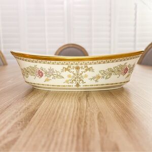Vintage Lenox Oval Serving Bowl - Castle Garden Pattern - 24K Gold Trim